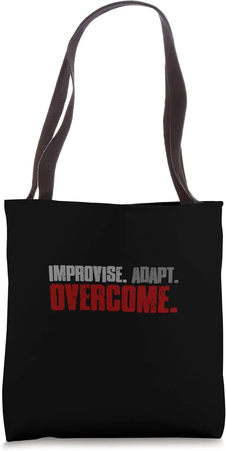ADAPT & OVERCOME Resilient Flexible Determined Proactive Tote Bag