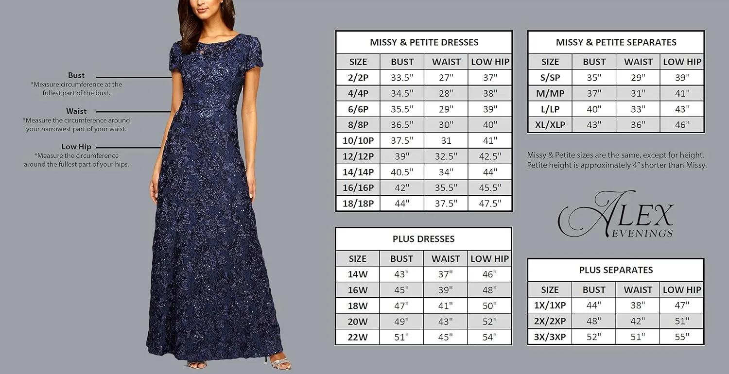 Alex Evenings Women's Long V-Neck Knot Front Wedding Guest Dress with Cold Shoulder Sleeves (Petite and Regular Sizes)
