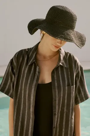 Amalfi Wide Brim Hat - Black
