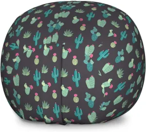 Ambesonne Cactus Storage Toy Bag Chair, Exotic and Modern Demonstration of Cacti and Succulents Mother Nature Colors, Stuffed Animal Organizer Washable Bag, Large Size, Multicolor