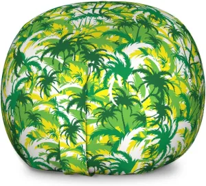 Ambesonne Exotic Storage Toy Bag Chair, Refreshing Hawaiian Palm Trees in Various Green Tones, Stuffed Animal Organizer Washable Bag, Large Size, Shamrock Green Yellow
