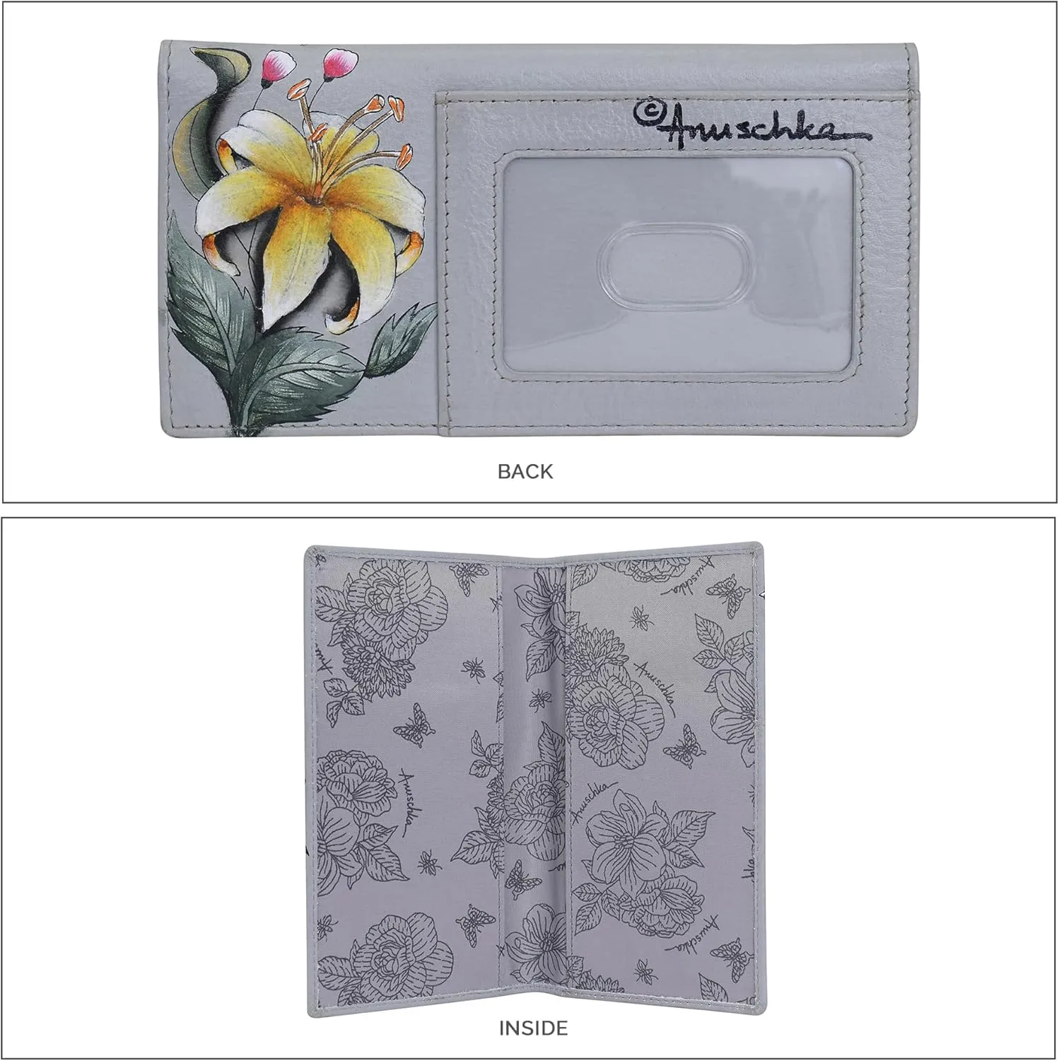Anuschka Women's Hand-painted Genuine Leather Checkbook Cover - Checkbook holder, 1 ID Window