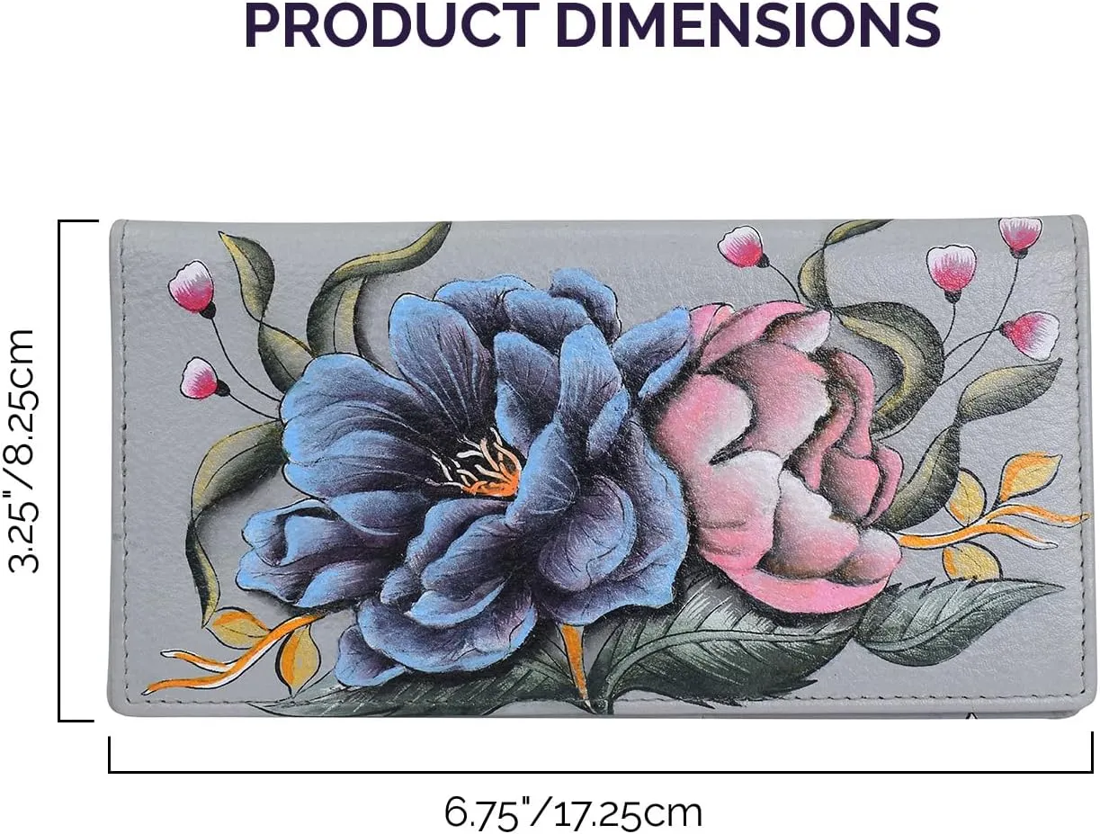 Anuschka Women's Hand-painted Genuine Leather Checkbook Cover - Checkbook holder, 1 ID Window