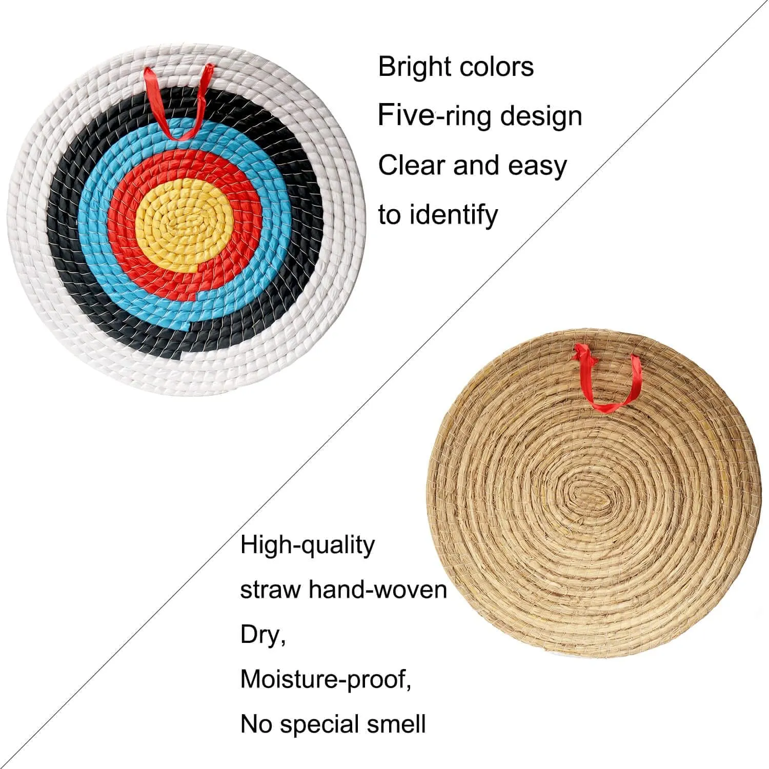 Archery Target - Backyard Straw Archery Target for Recurve Compound or Longbow - 20 Inch Traditional Bow Arrow Target for Kids Youth Adult Archery Hunting Practice