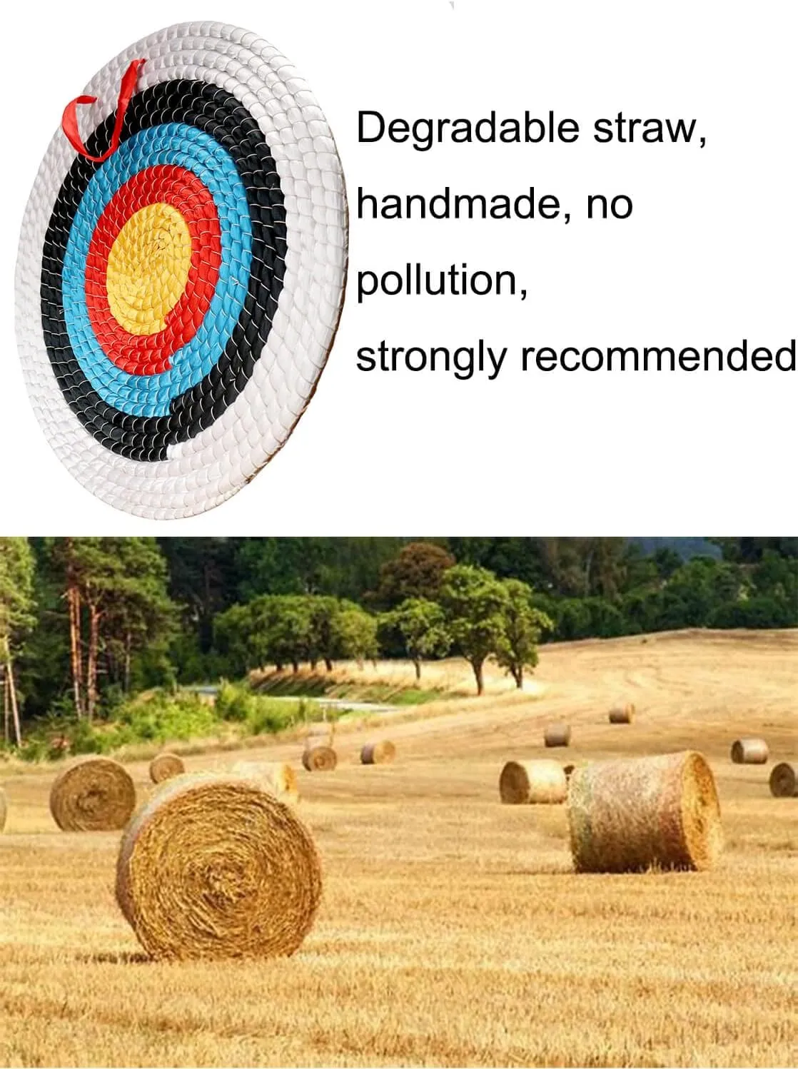 Archery Target - Backyard Straw Archery Target for Recurve Compound or Longbow - 20 Inch Traditional Bow Arrow Target for Kids Youth Adult Archery Hunting Practice