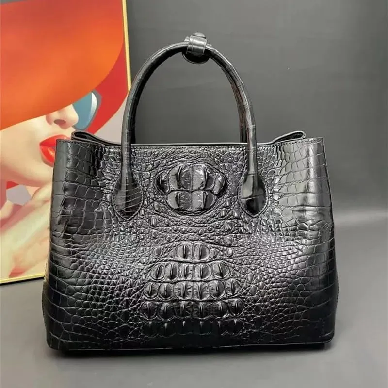 Authentic Exotic Crocodile Scales Skin Women Purse Genuine Real Alligator Leather Lady Handbag Female Single Shoulder Bag