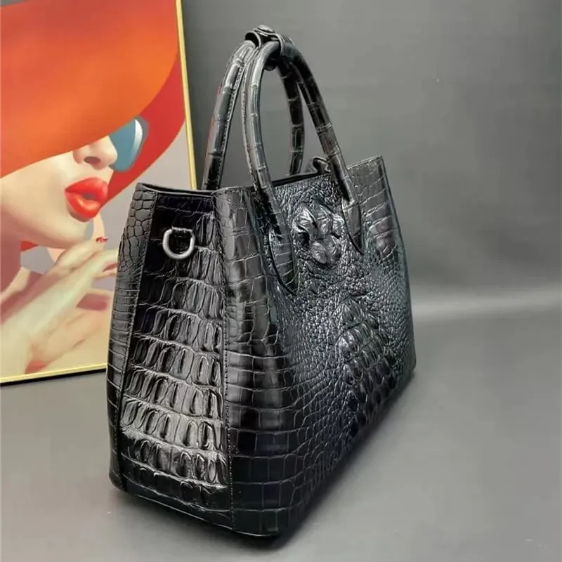 Authentic Exotic Crocodile Scales Skin Women Purse Genuine Real Alligator Leather Lady Handbag Female Single Shoulder Bag