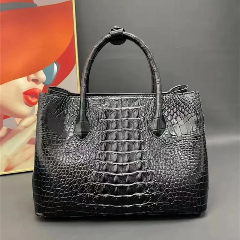 Authentic Exotic Crocodile Scales Skin Women Purse Genuine Real Alligator Leather Lady Handbag Female Single Shoulder Bag