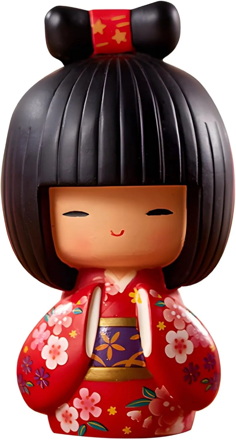 Authentic Kimmidoll Kokeshi Doll - Traditional Japanese Geisha Figure, Detailed Resin Art, Ideal for Cultural Home Décor, 4.3 X 2.8 X 12.2 in