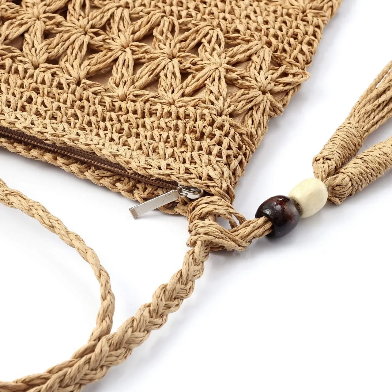 Ayliss Women Straw Crossbody Purse Beach Handmade Woven Shoulder Bag with Tassels