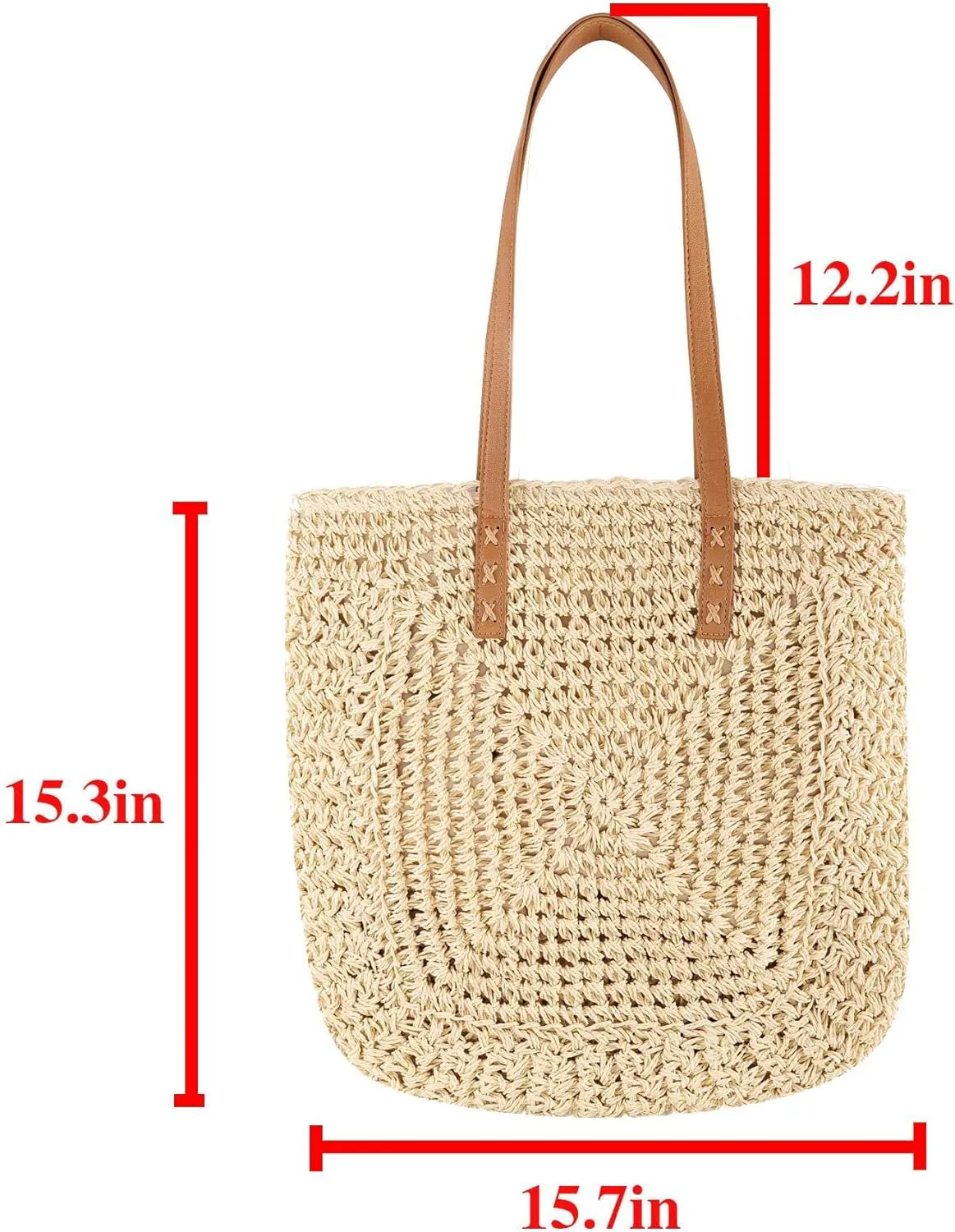 Ayliss Women Straw Shoulder Handbag Tote Shoulder Bag Summer Beach Woven Handmade Weaving Casual Bag for Vocation Travel