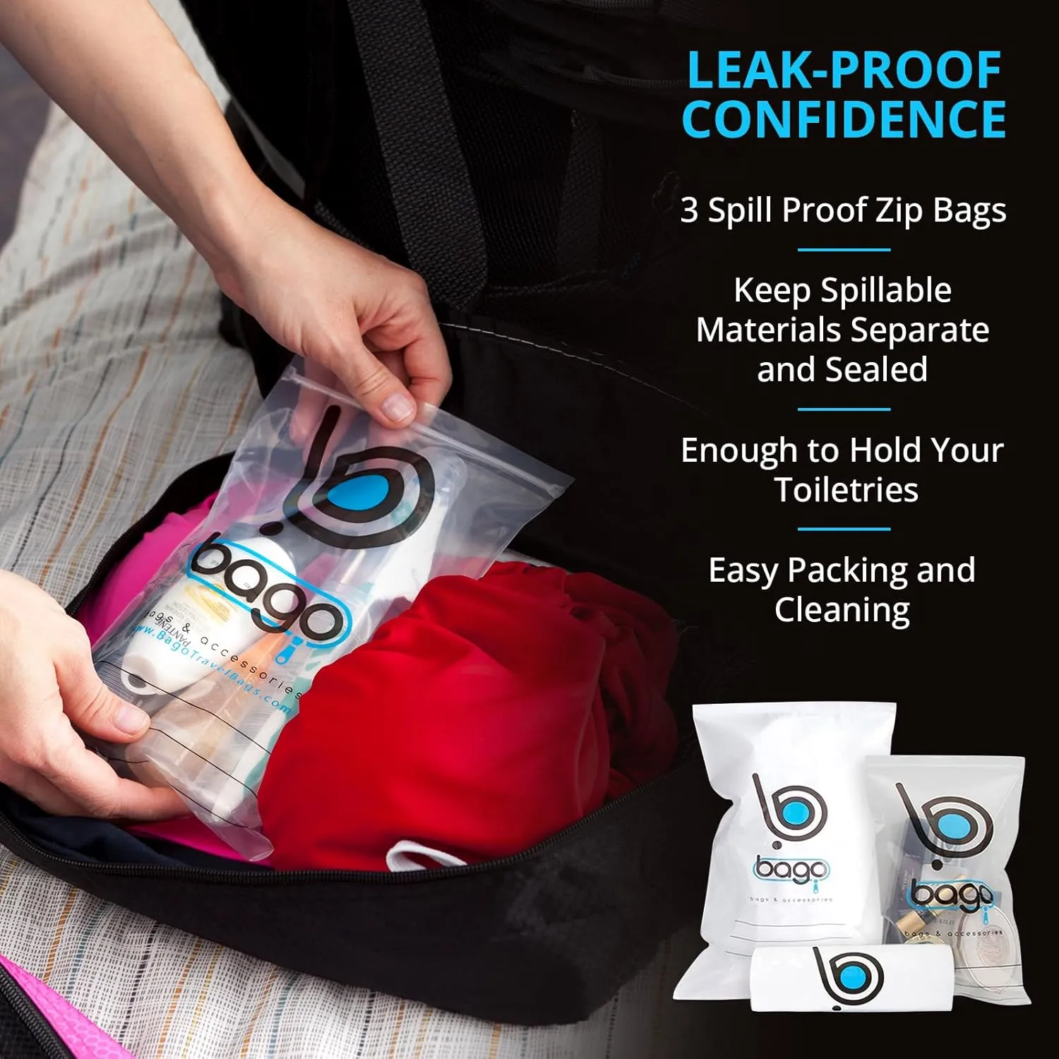 bago 7 Pcs Packing Cubes for Travel - 4 Travel Packing Cubes for Suitcases with 3 ZipLock Bags - Luggage Organizer Bags to Get Maximum Storage, Save Time & Effort to Pack (Gray)