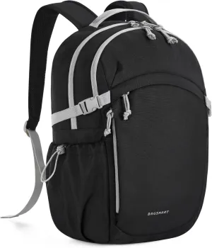 BAGSMART Travel Backpack for Women&Men,Lightweight 15.6" Casual Backpack for College,TSA Carry On Backpack for Airplanes,Water Resistant Personal Item Bag for Gym,Hiking,Work,Black
