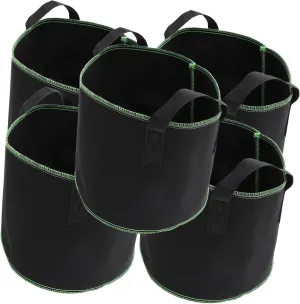 balacoo Visible Potato Grow Bags 5pcs Plant Storage Bags Non-Woven Vegetable Planter Pouch for Garden