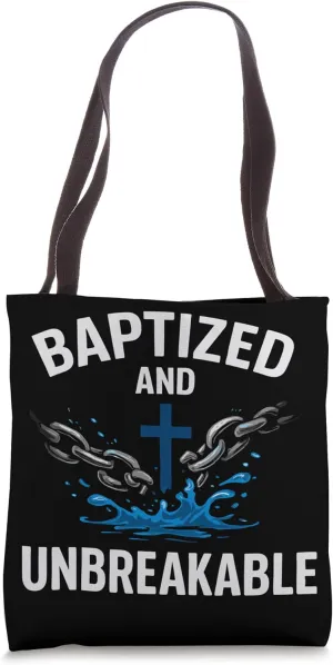 Baptized And Unbreakable Cross Chains Water Tote Bag