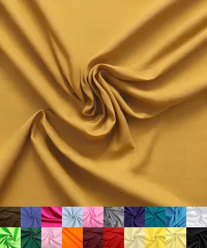 Barcelonetta | Poly Cotton Fabric for Sewing | Broadcloth Fabric | by The Yard | 60" Wide Roll | Lightweight, Breathable | Lining, Home Textile, Skirts, Tote Bags (Mustard, 4 Yard)