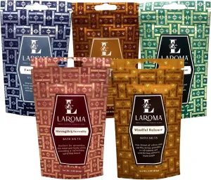 Bath Salts, Hand-Crafted in The USA, 5 Bags (4 oz Each), Variety Pack, 5 Artisanal Blends