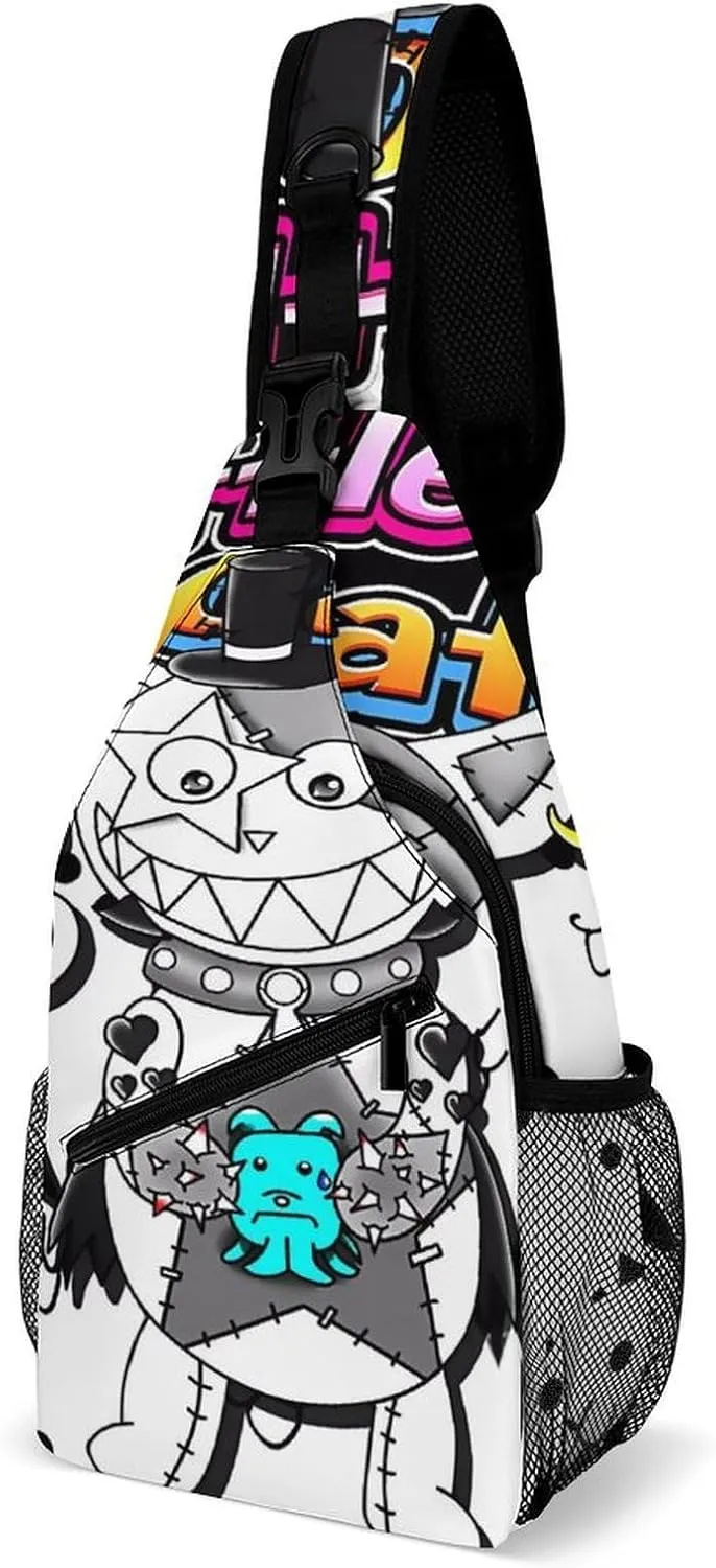 Battle-Cats Strap Casual Chest Bag, Multi-Purpose Crossbody Bag, Travel Bag For Men And Women 38x20cm