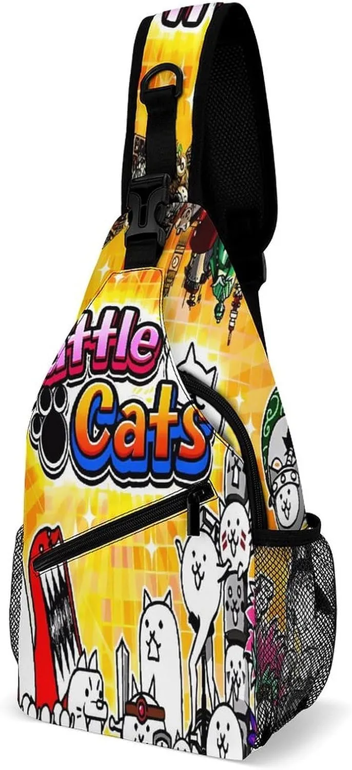 Battle-Cats Strap Casual Chest Bag, Multi-Purpose Crossbody Bag, Travel Bag For Men And Women 38x20cm