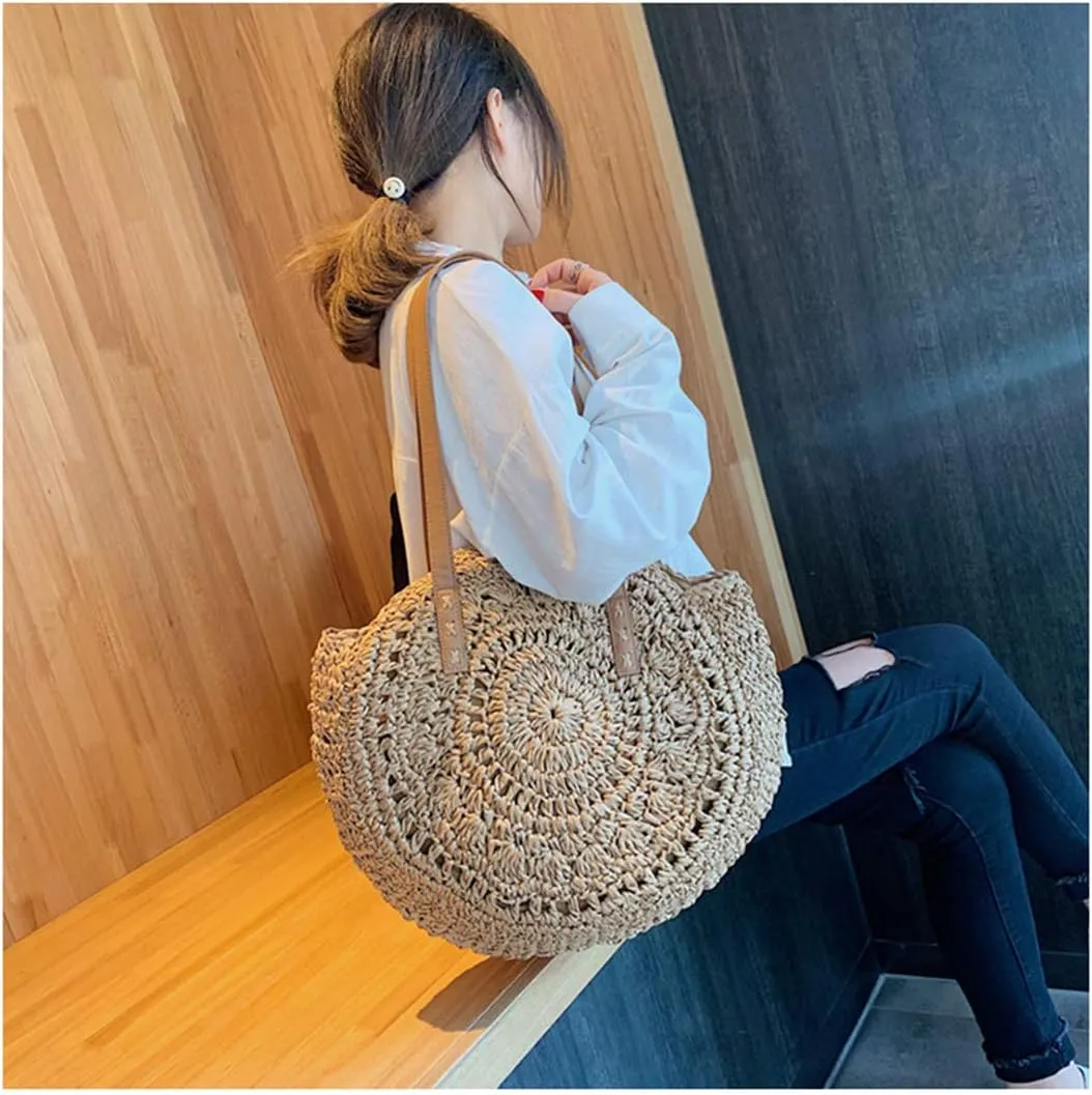 Beach Bags for Women Straw Bag Vacation Summer Large Foldable Straw Beach Bag Tote Woven Shoulder Purse Handbag Beach Gifts