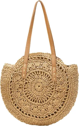 Beach Bags for Women Straw Bag Vacation Summer Large Foldable Straw Beach Bag Tote Woven Shoulder Purse Handbag Beach Gifts