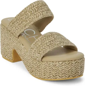 BEACH by Matisse Womens Ocean Ave Platform Block Casual Sandals Casual High Heel 3" & Up - Beige