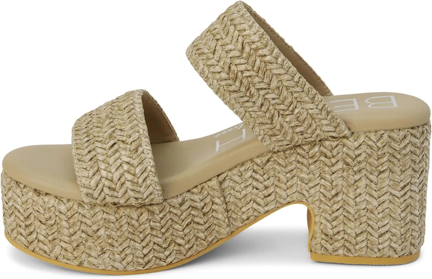 BEACH by Matisse Womens Ocean Ave Platform Block Casual Sandals Casual High Heel 3" & Up - Beige