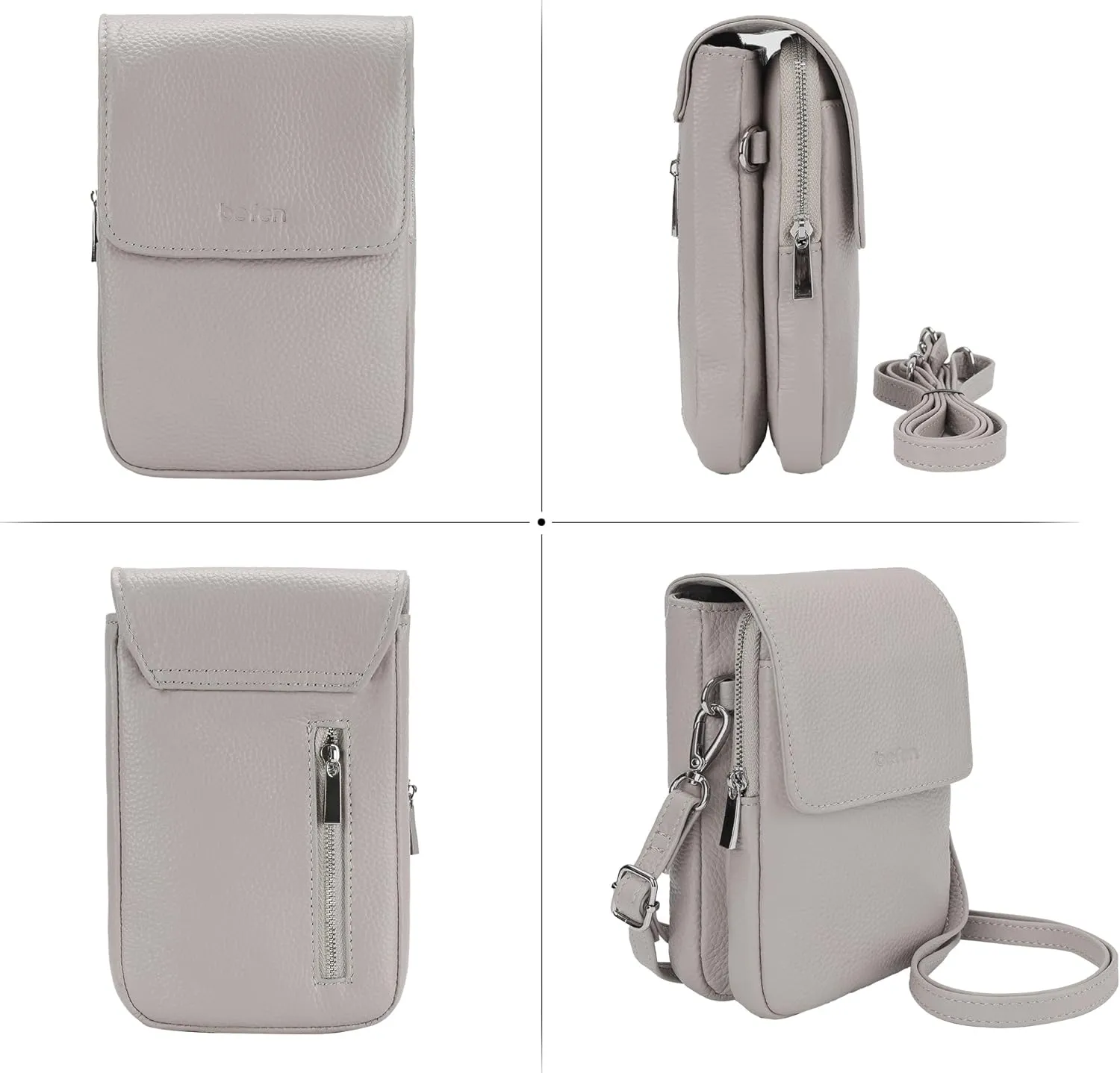 befen Genuine Leather Small Crossbody Bags for Women, Cell Phone Cross body Purse Bag with RFID Blocking Card Slots