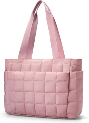 befen Laptop Tote Bag for Women Work, Travel Tote Bags Nurse Puffer Quilted Handbags, Lightweight Waterproof Beach Purse