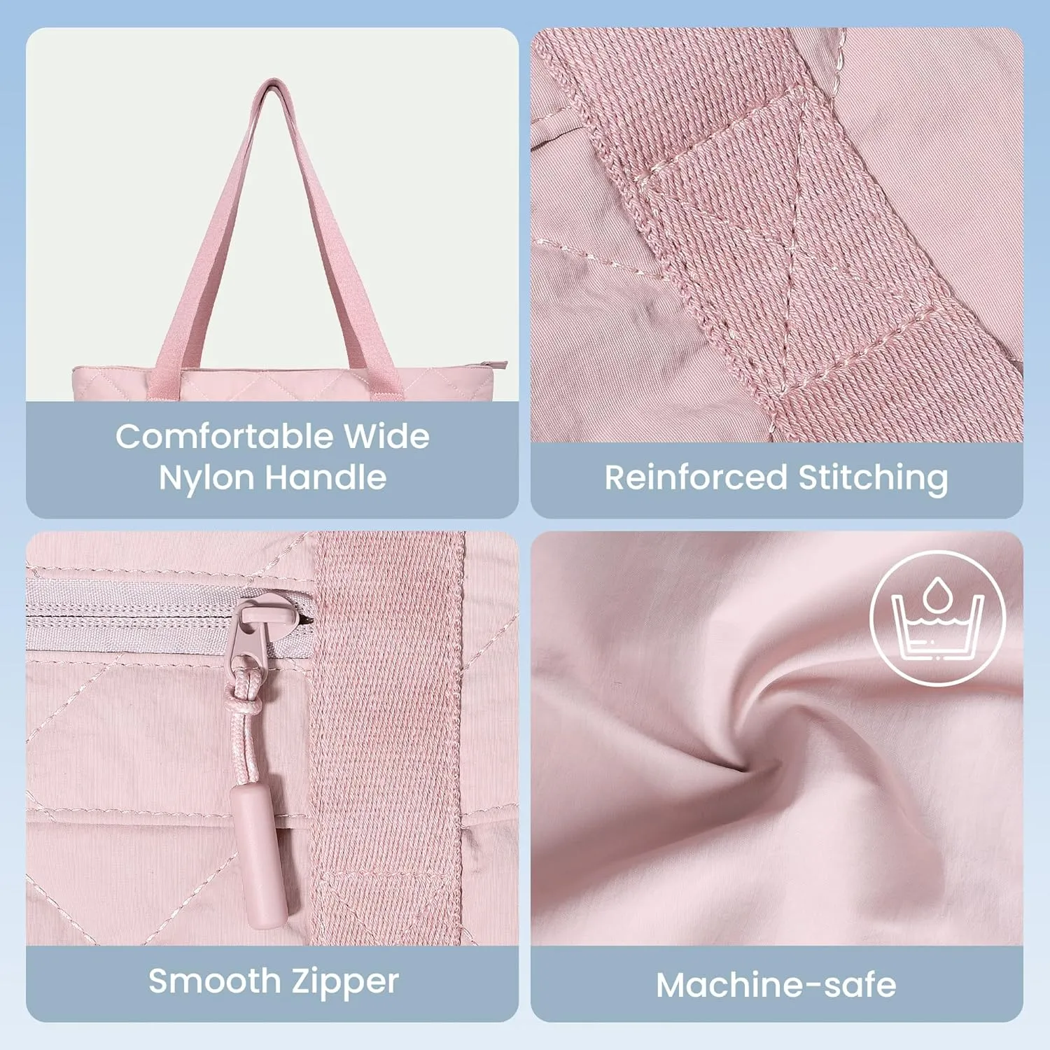 befen Laptop Tote Bag for Women Work, Travel Tote Bags Nurse Puffer Quilted Handbags, Lightweight Waterproof Beach Purse