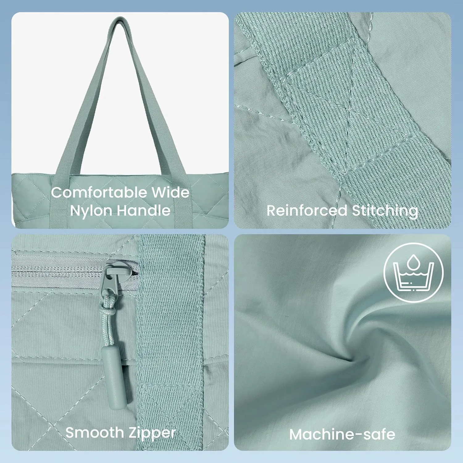 befen Laptop Tote Bag for Women Work, Travel Tote Bags Nurse Puffer Quilted Handbags, Lightweight Waterproof Beach Purse