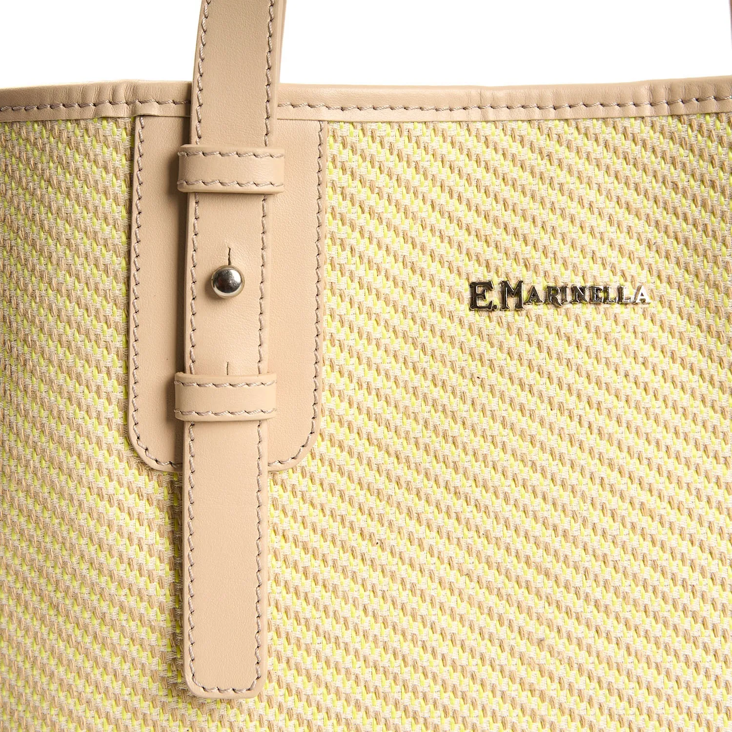 BEIGE MIDI TOTE BAG