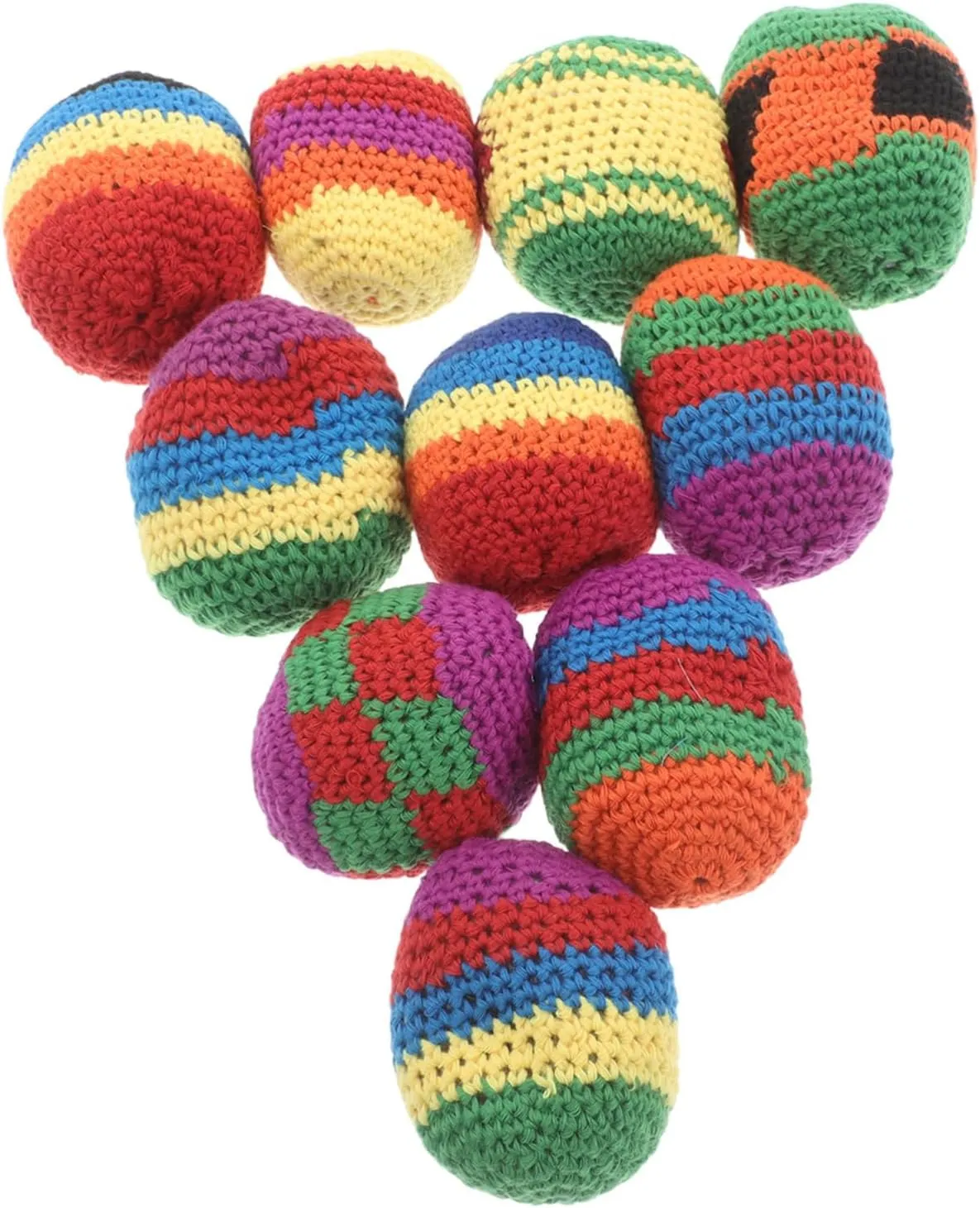 BESPORTBLE 12pcs Handmade Knitted Hacky Ball Foot Bags Soft Yarn Bean Bags for Creative Juggling Sacks for Tossing Games and Imaginative Play for Boys