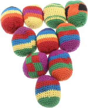 BESPORTBLE 12pcs Handmade Knitted Hacky Ball Foot Bags Soft Yarn Bean Bags for Creative Juggling Sacks for Tossing Games and Imaginative Play for Boys