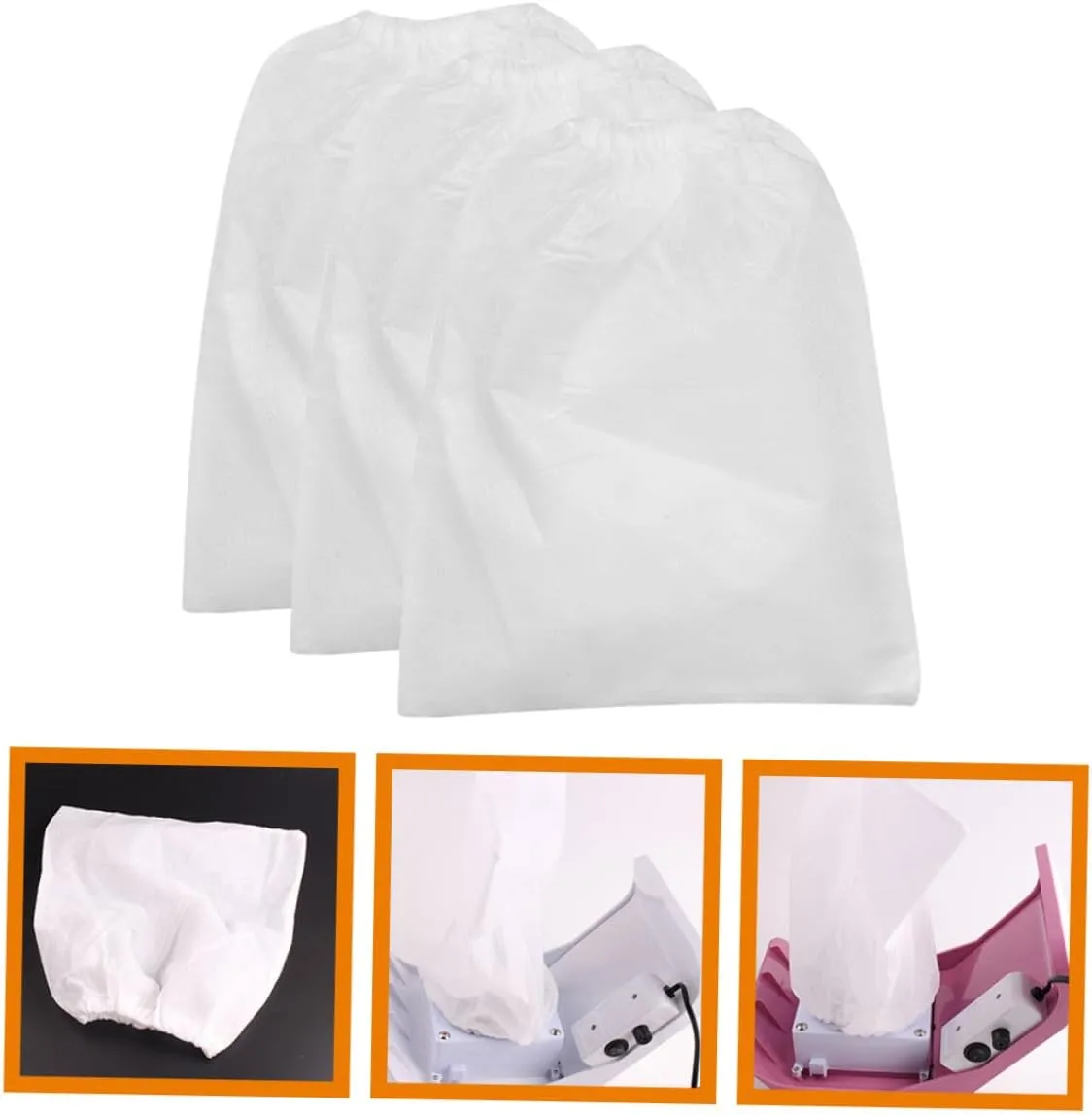 BESTYASH 4sets 3pcs Nail Dust Collector Pouches Replacement Dust Collector Bags for Easy to Install Non Woven Sealed Design for 3pcs*4