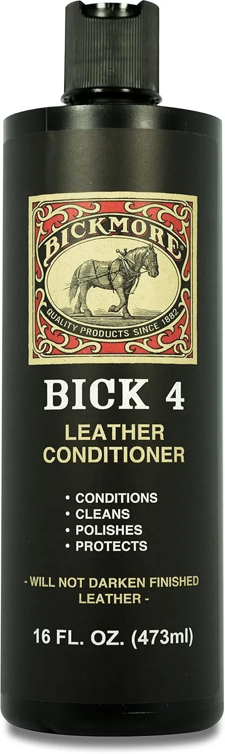 Bick 4 Leather Conditioner and Leather Cleaner 16 oz - Will Not Darken Leather - Safe For All Leather Apparel, Furniture, Jackets, Shoes, Auto Interiors, Bags & All Other Leather Accessories