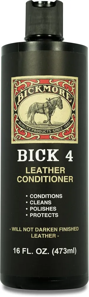 Bick 4 Leather Conditioner and Leather Cleaner 16 oz - Will Not Darken Leather - Safe For All Leather Apparel, Furniture, Jackets, Shoes, Auto Interiors, Bags & All Other Leather Accessories
