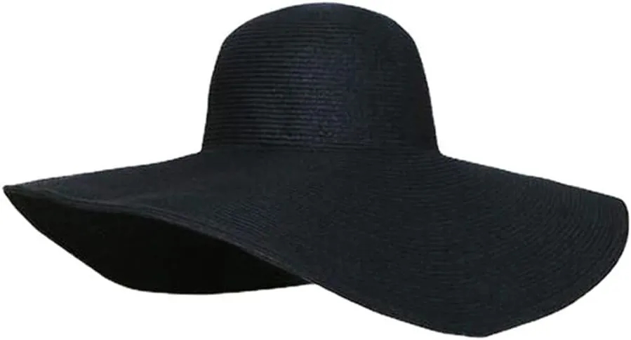 Big Beach Hats for Women Foldable Summer Wide Brim Packable Oversized Sun Hat Lady Girl Travel Straw Cap