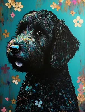 Black Goldendoodle 1000 Pieces Puzzle for Adults Educational Intellectual Jigsaw Puzzle,Funny Animals Fantasy Puzzles for Adults Fun Game