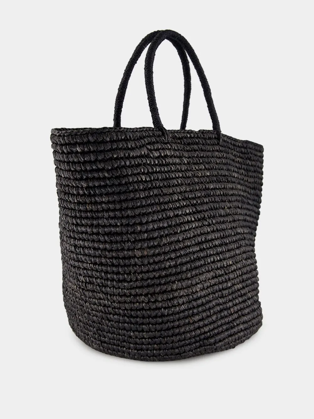 Black Straw Maxi Tote