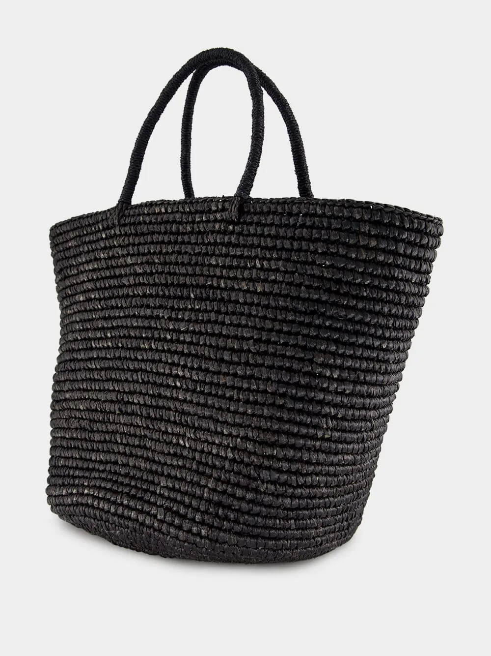 Black Straw Maxi Tote