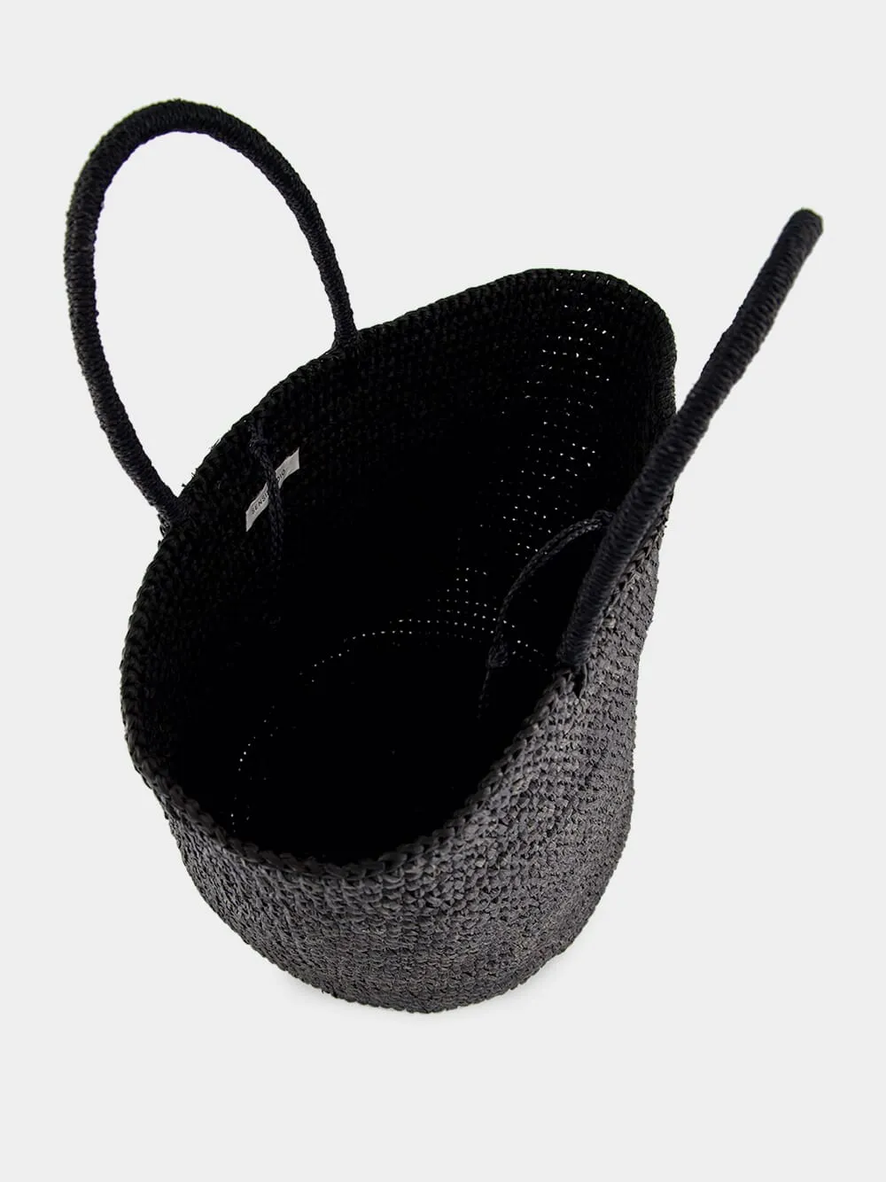 Black Straw Maxi Tote