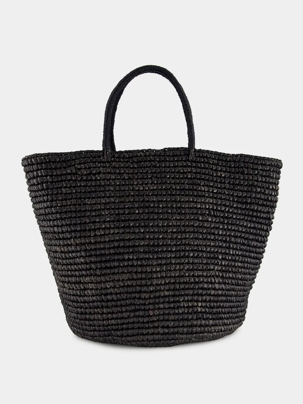 Black Straw Maxi Tote