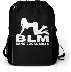 BLM Bang Local Milfs Gym Bag Workout Gym Backpack with Shoe Compartment Sports Bags for Women Men