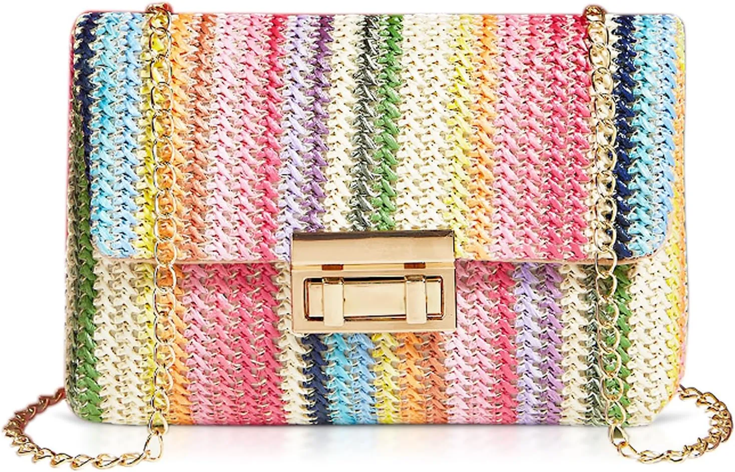 Bohemian Straw Beach Bag, Crossbody Bags for Women, Handmade Woven Purse, Tassel Handbags for Vacation, Travel(Color 2)