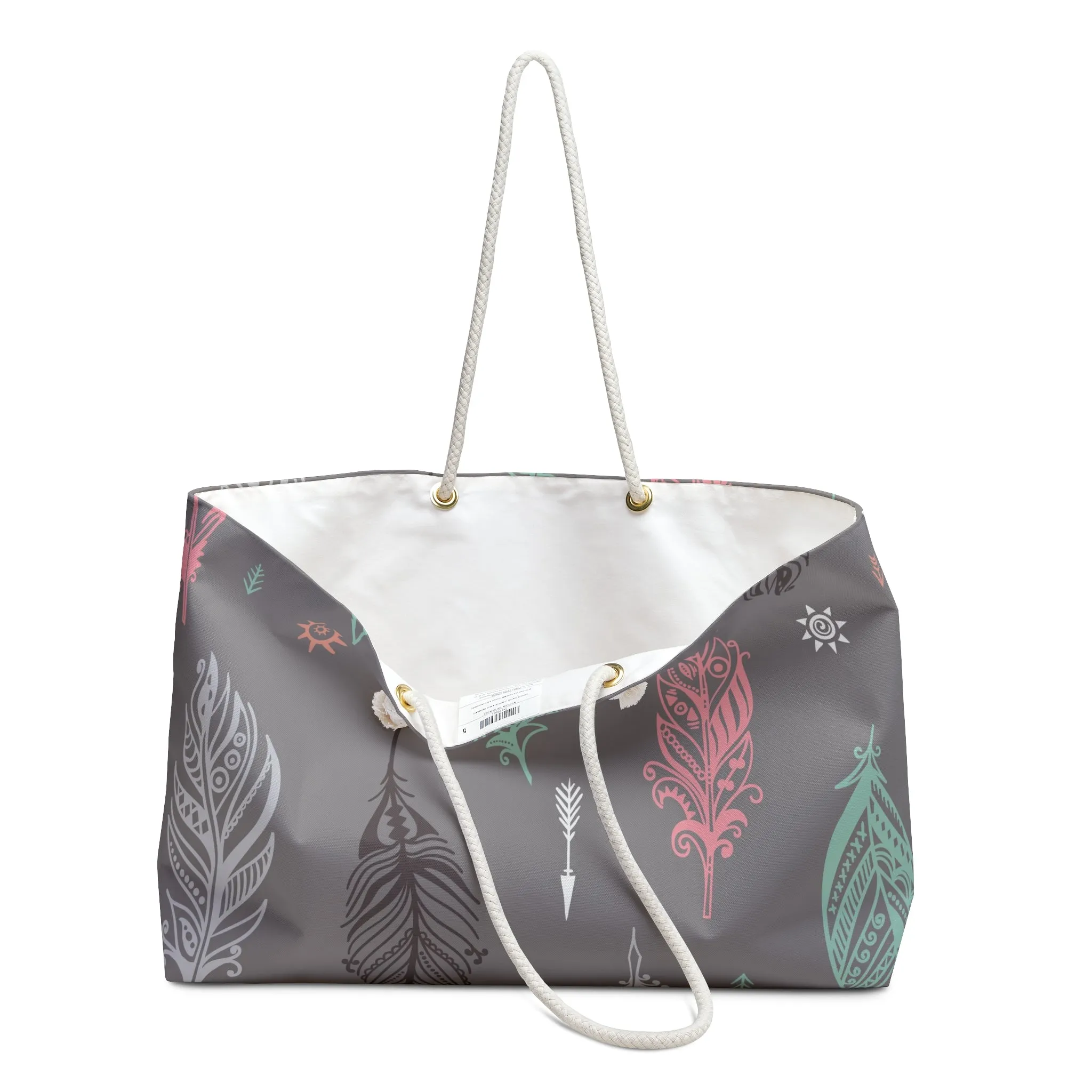 Boho "Light as a Feather" Weekender Tote Bag