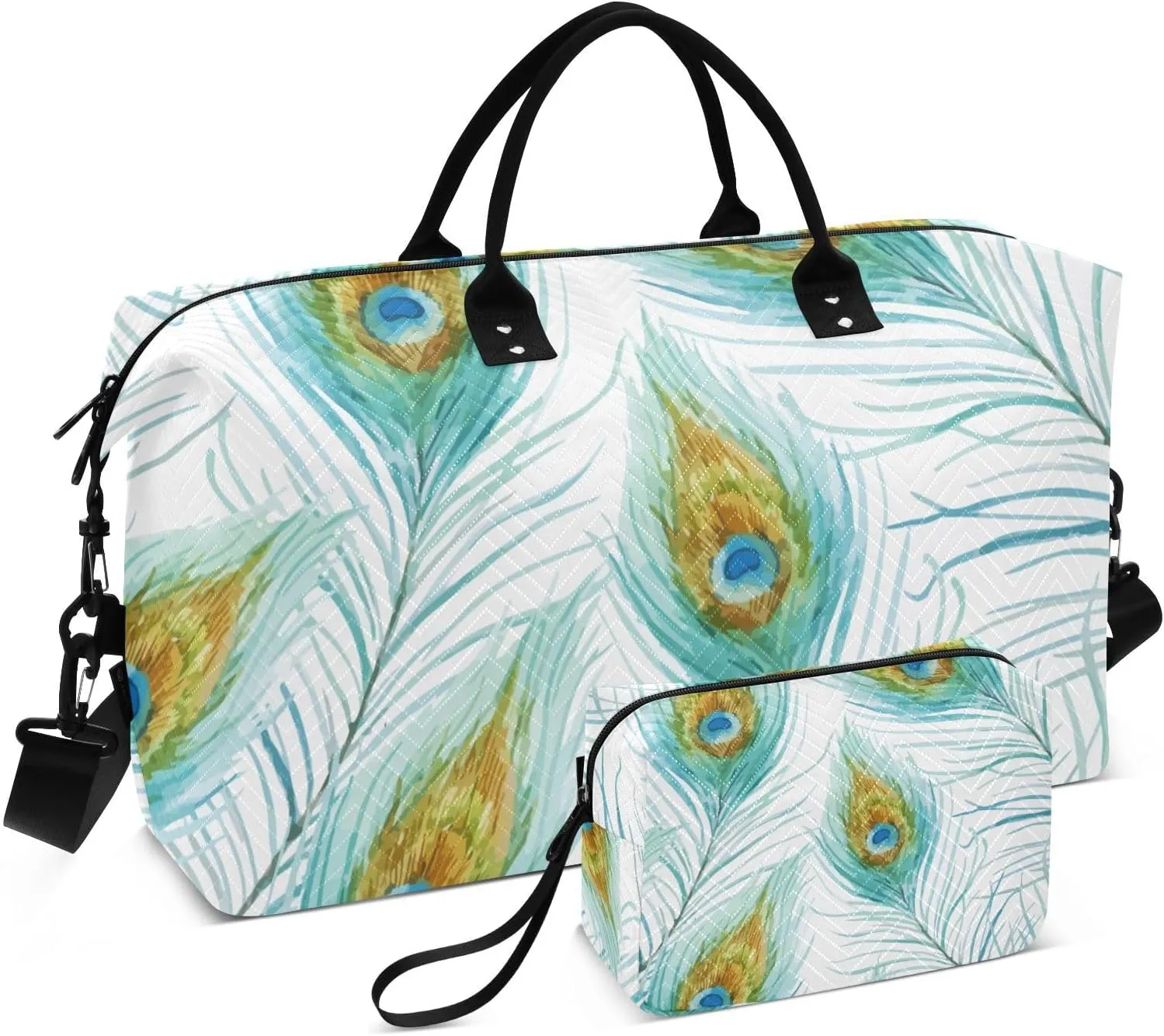 Bolaz Duffle Bag for Travel-Feather Pattern on White， Easy Update Large Magnectic Sticker Refrigerator Magnets Decor Wash Machine Magnet Decals23"x26"