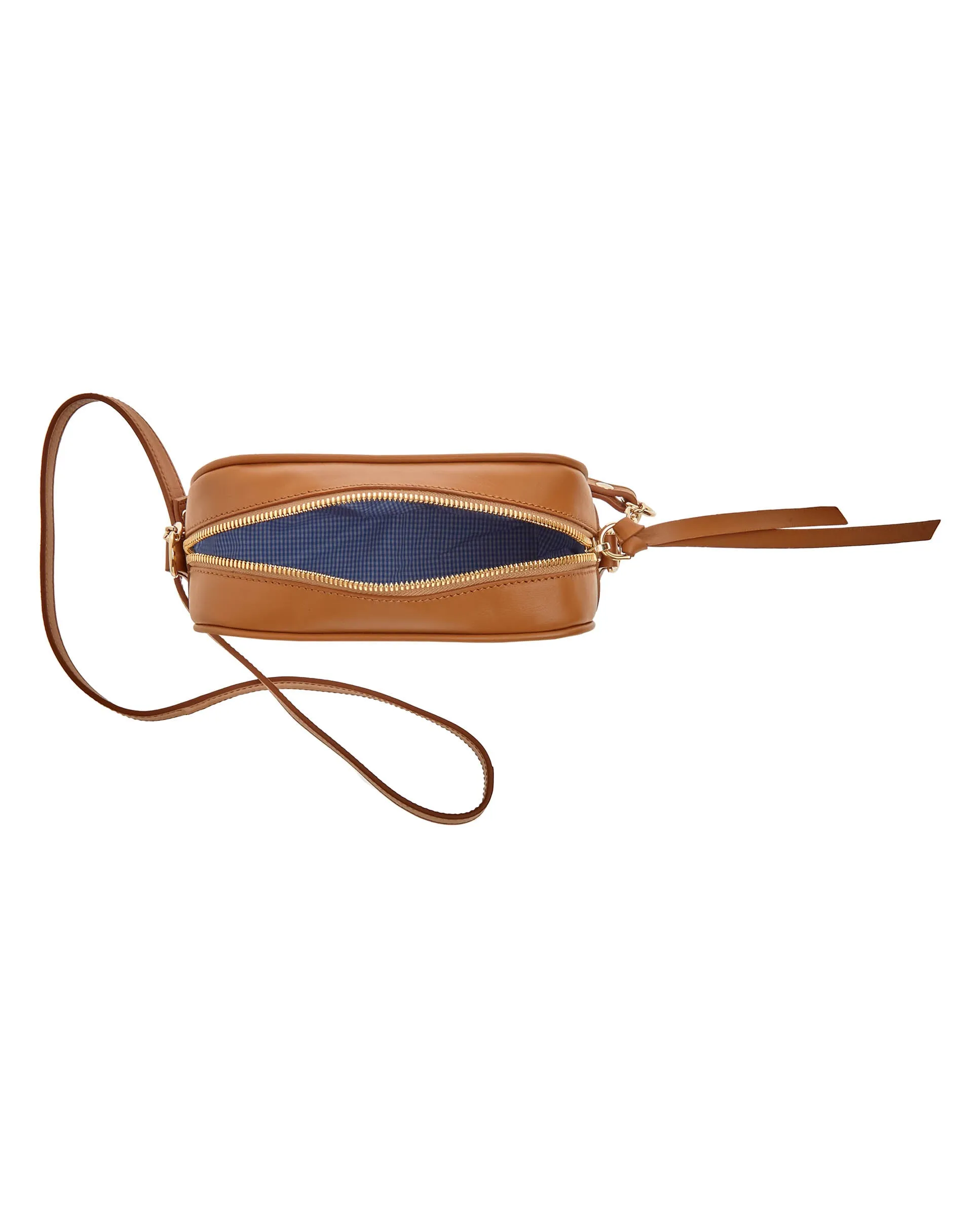 Bolso de hombro de canvas y piel