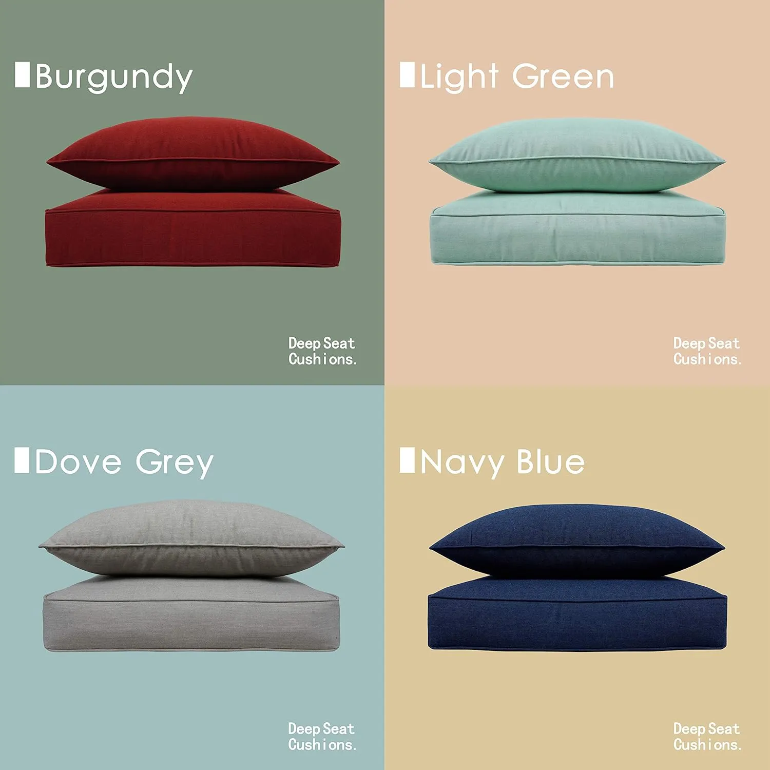 BOSSIMA Outdoor Patio Cushions 24"×24“ Deep Seat Chair Cushions Furniture Cushions Camel, Sunbrella Canvas Heather Beige