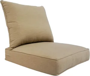 BOSSIMA Outdoor Patio Cushions 24"×24“ Deep Seat Chair Cushions Furniture Cushions Camel, Sunbrella Canvas Heather Beige